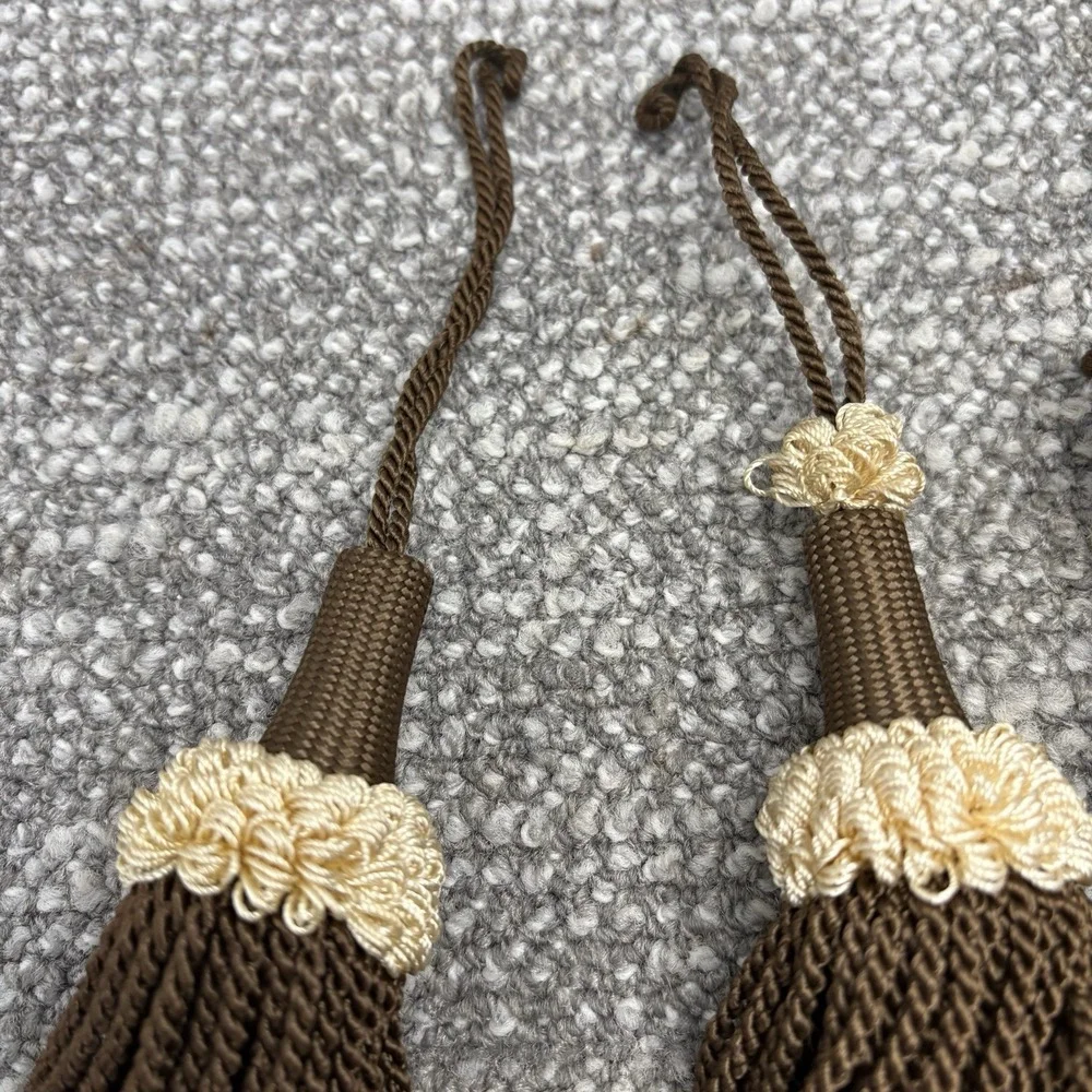 Curtain Tie Backs Decorative Tassels Brown Cream Embellishments Home Decor